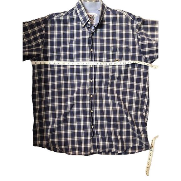Cinch blue and white shirt sleeve cotton plaid button up shirt - Picture 8 of 11